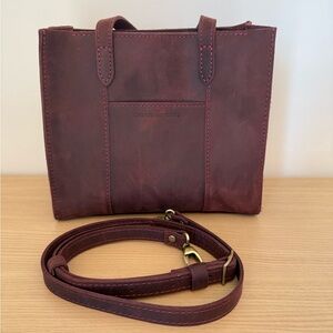 Portland Leather Goods (PLG) Merlot Zipper Lola Crossbody Tote